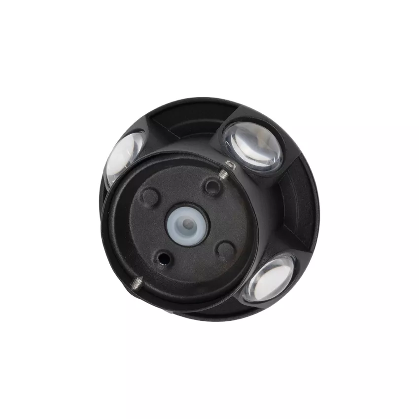 GLOBOSTAR® SOL  Μοντέρνο Φωτιστικό Τοίχου - Απλίκα LED 8W 1000lm 30° AC 220-240V Αδιάβροχο IP65 Θερμό Λευκό 2700K - CREE XPE Chip & TÜV SÜD Driver - Μαύρο Ματ - Μ10 x Π5 x Υ10cm