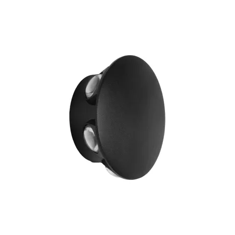 GLOBOSTAR® SOL  Μοντέρνο Φωτιστικό Τοίχου - Απλίκα LED 12W 1500lm 30° AC 220-240V Αδιάβροχο IP65 Θερμό Λευκό 2700K - CREE XPE Chip & TÜV SÜD Driver - Μαύρο Ματ - Μ12 x Π5.5 x Υ12cm