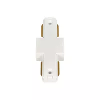 GLOBOSTAR® EUROTRACK-1PH  Μονοφασικός Σύνδεσμος Ι Επέκτασης Ράγας 2 Καλωδίων 1L+1N για Σύστημα Ράγας Eurotrack-1PH AC 220-240V IP20 - Λευκό Ματ - Μ9.3 x Π3.5 x Υ1.6cm