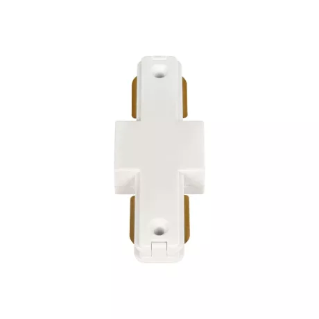 GLOBOSTAR® EUROTRACK-1PH  Μονοφασικός Σύνδεσμος Ι Επέκτασης Ράγας 2 Καλωδίων 1L+1N για Σύστημα Ράγας Eurotrack-1PH AC 220-240V IP20 - Λευκό Ματ - Μ9.3 x Π3.5 x Υ1.6cm