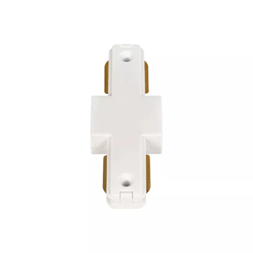 GLOBOSTAR® EUROTRACK-1PH  Μονοφασικός Σύνδεσμος Ι Επέκτασης Ράγας 2 Καλωδίων 1L+1N για Σύστημα Ράγας Eurotrack-1PH AC 220-240V IP20 - Λευκό Ματ - Μ9.3 x Π3.5 x Υ1.6cm