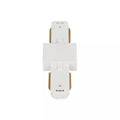 GLOBOSTAR® EUROTRACK-1PH  Μονοφασικός Σύνδεσμος Ι Επέκτασης Ράγας 2 Καλωδίων 1L+1N για Σύστημα Ράγας Eurotrack-1PH AC 220-240V IP20 - Λευκό Ματ - Μ9.3 x Π3.5 x Υ1.6cm