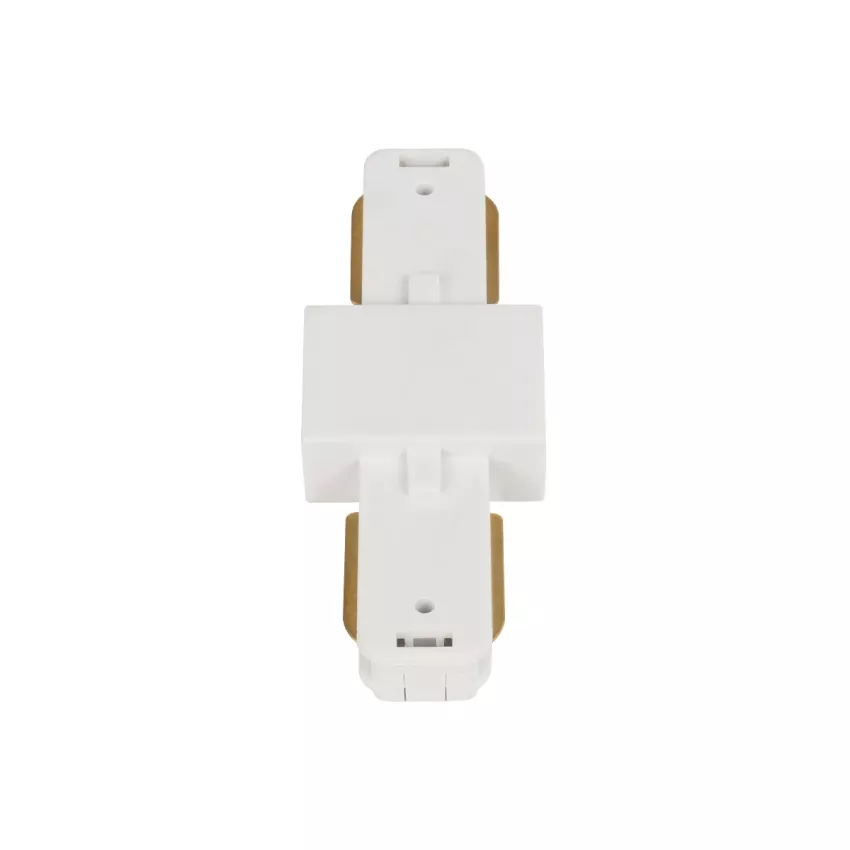 GLOBOSTAR® EUROTRACK-1PH  Μονοφασικός Σύνδεσμος Ι Επέκτασης Ράγας 2 Καλωδίων 1L+1N για Σύστημα Ράγας Eurotrack-1PH AC 220-240V IP20 - Λευκό Ματ - Μ9.3 x Π3.5 x Υ1.6cm