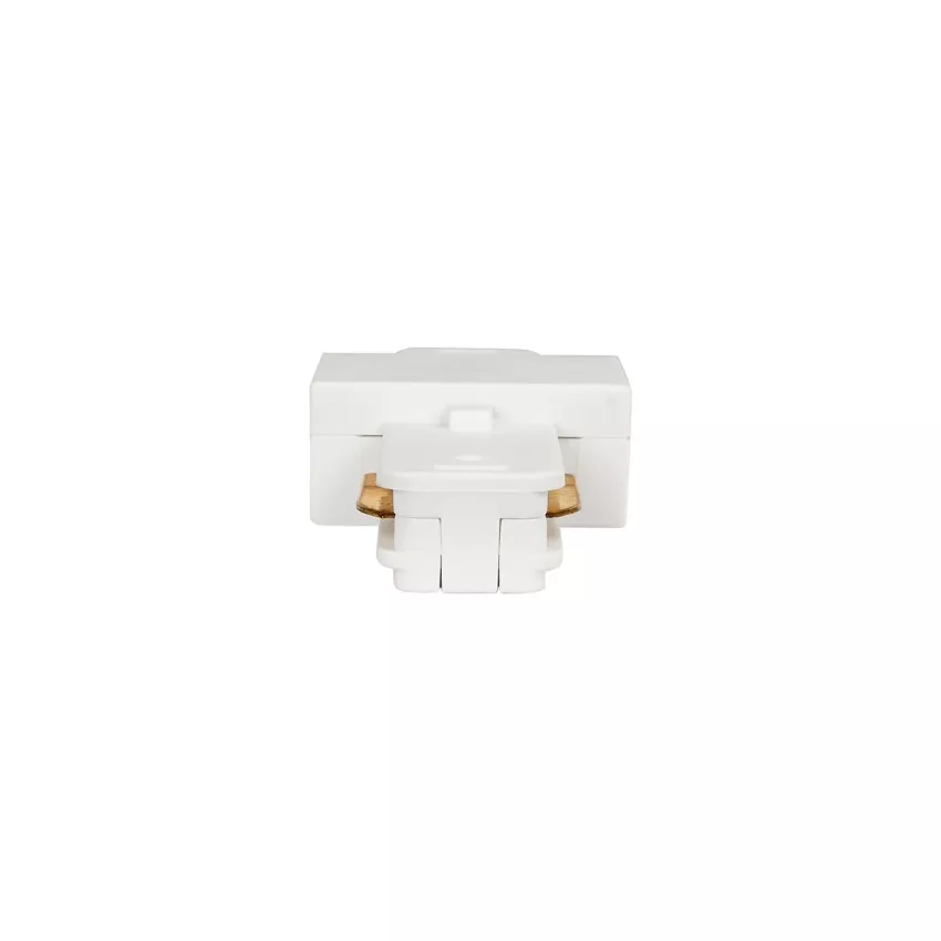 GLOBOSTAR® EUROTRACK-1PH  Μονοφασικός Σύνδεσμος Ι Επέκτασης Ράγας 2 Καλωδίων 1L+1N για Σύστημα Ράγας Eurotrack-1PH AC 220-240V IP20 - Λευκό Ματ - Μ9.3 x Π3.5 x Υ1.6cm