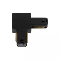 GLOBOSTAR® EUROTRACK-1PH  Μονοφασικός Σύνδεσμος Γ Ράγας 2 Καλωδίων 1L+1N για Σύστημα Ράγας Eurotrack-1PH AC 220-240V IP20 - Μαύρο Ματ - Μ6.5 x Π6.5 x Υ1.6cm