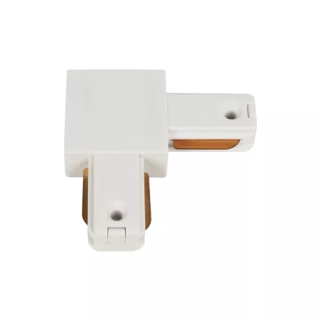 GLOBOSTAR® EUROTRACK-1PH  Μονοφασικός Σύνδεσμος Γ Ράγας 2 Καλωδίων 1L+1N για Σύστημα Ράγας Eurotrack-1PH AC 220-240V IP20 - Λευκό Ματ - Μ6.5 x Π6.5 x Υ1.6cm