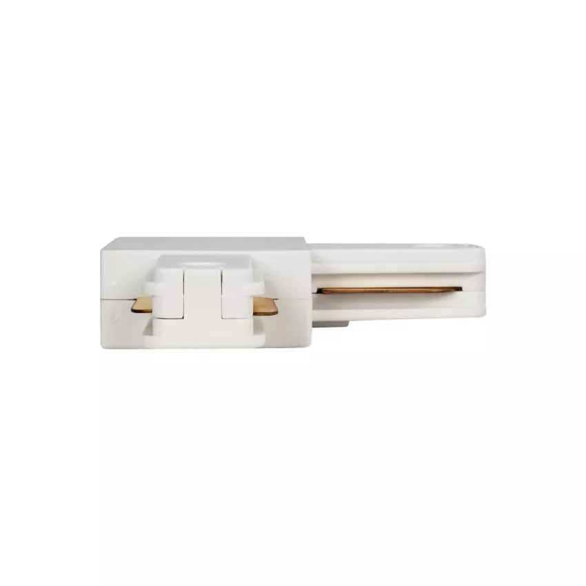 GLOBOSTAR® EUROTRACK-1PH  Μονοφασικός Σύνδεσμος Γ Ράγας 2 Καλωδίων 1L+1N για Σύστημα Ράγας Eurotrack-1PH AC 220-240V IP20 - Λευκό Ματ - Μ6.5 x Π6.5 x Υ1.6cm