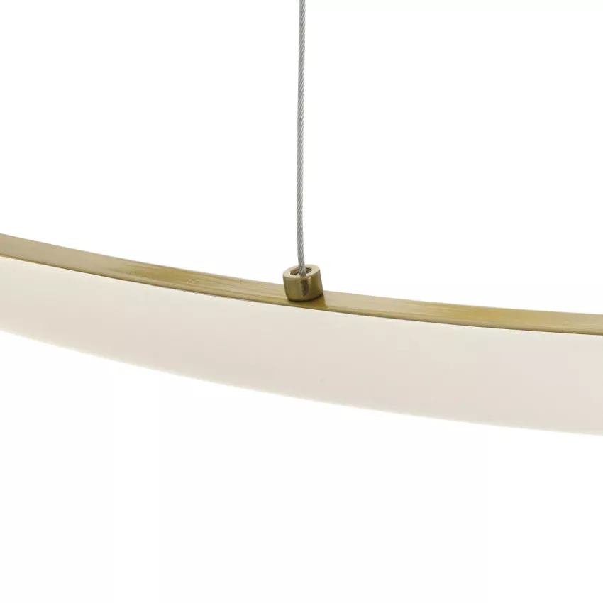 GLOBOSTAR® DEXTER  Μοντέρνο Κρεμαστό Φωτιστικό Οροφής LED 120W 13440lm 300° AC 220-240V IP20 Ρυθμιζόμενο Λευκό CCT με Χειριστήριο από 2700K έως 6000K Dimmable - Lumileds SMD Chip - Χρυσό Βούρτσας - Μ103 x Π103 x Υ30cm