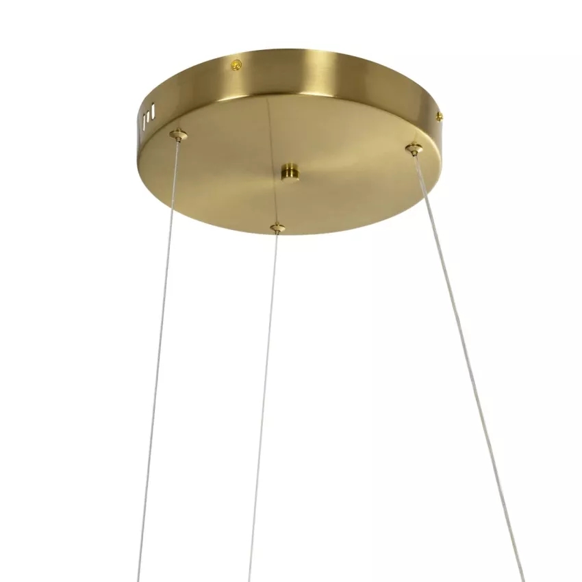 GLOBOSTAR® DEXTER  Μοντέρνο Κρεμαστό Φωτιστικό Οροφής LED 120W 13440lm 300° AC 220-240V IP20 Ρυθμιζόμενο Λευκό CCT με Χειριστήριο από 2700K έως 6000K Dimmable - Lumileds SMD Chip - Χρυσό Βούρτσας - Μ103 x Π103 x Υ30cm