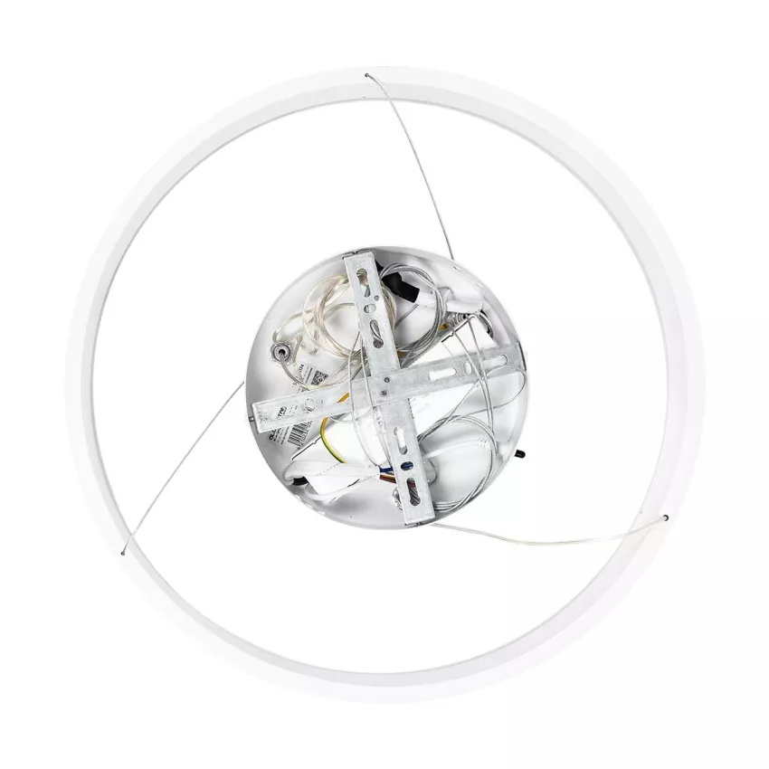 GLOBOSTAR® VENOM  Μοντέρνο Κρεμαστό Φωτιστικό Οροφής LED 30W 3513lm 120° AC 220-240V IP20 Ρυθμιζόμενο Λευκό CCT με Χειριστήριο από 2700K έως 6000K Dimmable - Lumileds SMD Chip - Λευκό Ματ - Μ40 x Π40 x Υ6.5cm