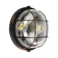 GLOBOSTAR® BOATLIGHT  Vintage Φωτιστικό Καραβοχελώνα Τοίχου & Οροφής με Ντουί 2 x E27 AC 220-240V Αδιάβροχο IP65 - Χάλκινο Παλαιωμένο Εφέ Σκουριάς Ματ - Μ24 x Π24 x Υ11cm
