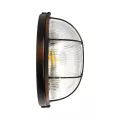 GLOBOSTAR® BOATLIGHT  Vintage Φωτιστικό Καραβοχελώνα Τοίχου & Οροφής με Ντουί 2 x E27 AC 220-240V Αδιάβροχο IP65 - Χάλκινο Παλαιωμένο Εφέ Σκουριάς Ματ - Μ24 x Π24 x Υ11cm