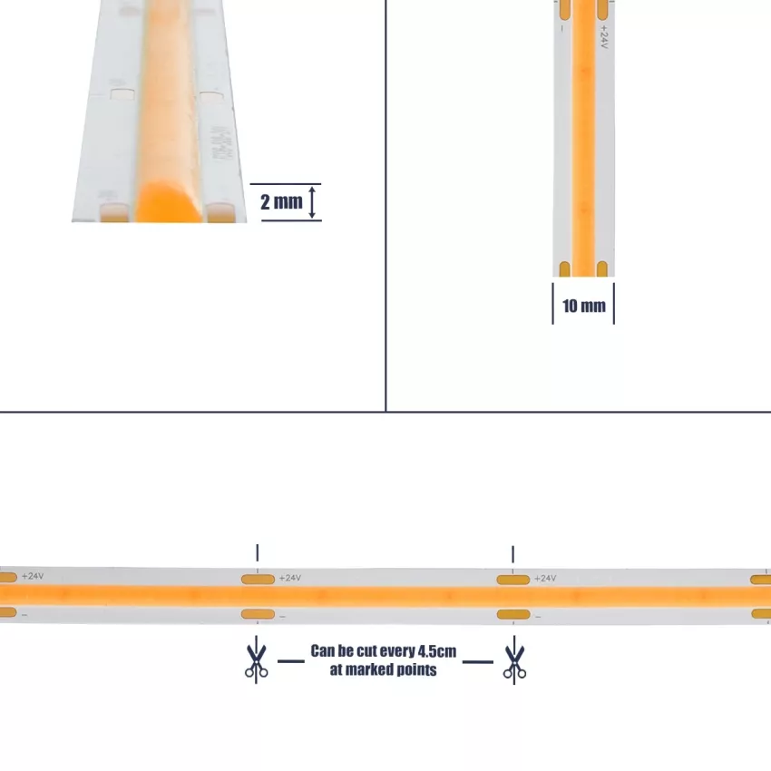 GLOBOSTAR® BEE Ταινία LED 10W/m 800lm/m 120° DC 24V IP20 528 x COB Chip/m Ultra Θερμό Λευκό 2200K Dimmable - Μ500 x Π1 x Υ0.2cm - Ρολό 5 Μέτρων GLOBOSTAR® BEE Ταινία LED 10W/m 800lm/m 120° DC 24V IP20 528 x COB Chip/m Ultra Θερμό Λευκό 2200K Dimmable - Μ500 x Π1 x Υ0.2cm - Ρολό 5 Μέτρων