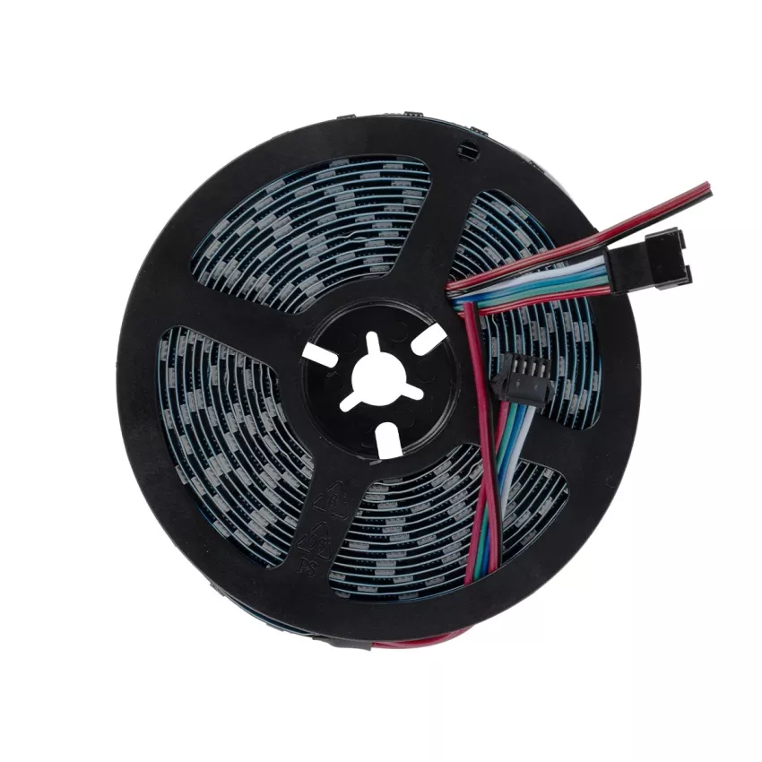 Digital Pixel Addressable Strip 4 PIN - Ψηφιακή Ταινία LED SMD 5050 14W/m 60LED/m 60PIXEL/m SPI/TTL Protocol IC TM1812 1152lm/m 120° DC 12V IP20 RGB - Μαύρο Σώμα - Μ5000 x Π10 x Υ2mm - Συσκευασία 5 Μέτρων Digital Pixel Addressable Strip 4 PIN - Ψηφιακή Ταινία LED SMD 5050 14W/m 60LED/m 60PIXEL/m SPI/TTL Protocol IC TM1812 1152lm/m 120° DC 12V IP20 RGB - Μαύρο Σώμα - Μ5000 x Π10 x Υ2mm - Συσκευασία 5 Μέτρων