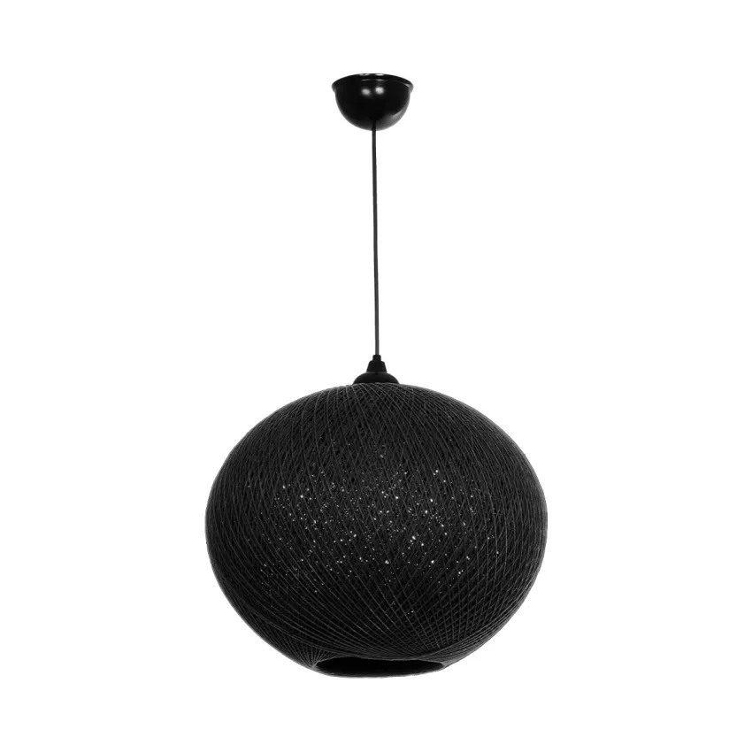 GLOBOSTAR® SOLEI  Boho Κρεμαστό Φωτιστικό Οροφής με Ντουί 1 x E27 AC 220-240V IP20 - Μαύρο - M40 x Π40 x Υ45cm