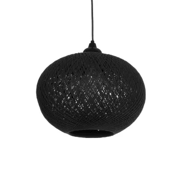 GLOBOSTAR® SOLEI  Boho Κρεμαστό Φωτιστικό Οροφής με Ντουί 1 x E27 AC 220-240V IP20 - Μαύρο - M30 x Π30 x Υ35cm