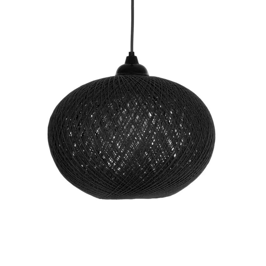 GLOBOSTAR® SOLEI  Boho Κρεμαστό Φωτιστικό Οροφής με Ντουί 1 x E27 AC 220-240V IP20 - Μαύρο - M30 x Π30 x Υ35cm