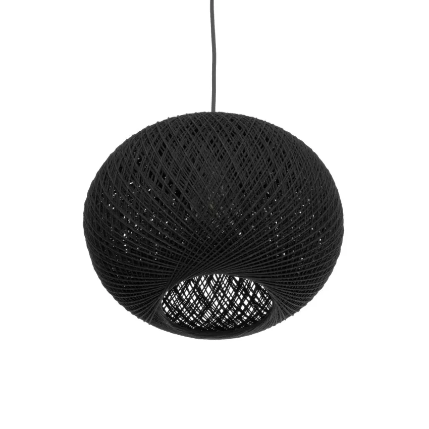 GLOBOSTAR® SOLEI  Boho Κρεμαστό Φωτιστικό Οροφής με Ντουί 1 x E27 AC 220-240V IP20 - Μαύρο - M30 x Π30 x Υ35cm