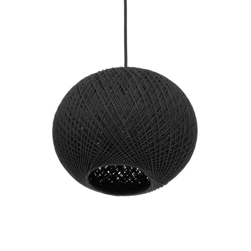 GLOBOSTAR® SOLEI  Boho Κρεμαστό Φωτιστικό Οροφής με Ντουί 1 x E27 AC 220-240V IP20 - Μαύρο - M20 x Π20 x Υ25cm