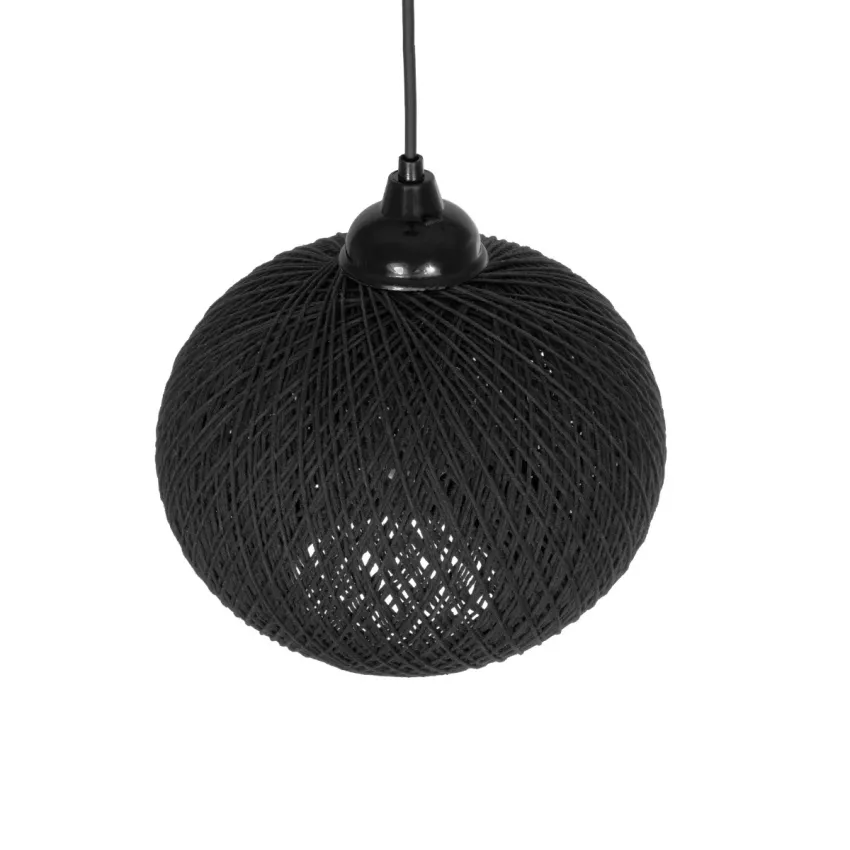 GLOBOSTAR® SOLEI  Boho Κρεμαστό Φωτιστικό Οροφής με Ντουί 1 x E27 AC 220-240V IP20 - Μαύρο - M20 x Π20 x Υ25cm