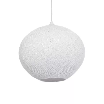 GLOBOSTAR® SOLEI  Boho Κρεμαστό Φωτιστικό Οροφής με Ντουί 1 x E27 AC 220-240V IP20 - Λευκό - M40 x Π40 x Υ45cm