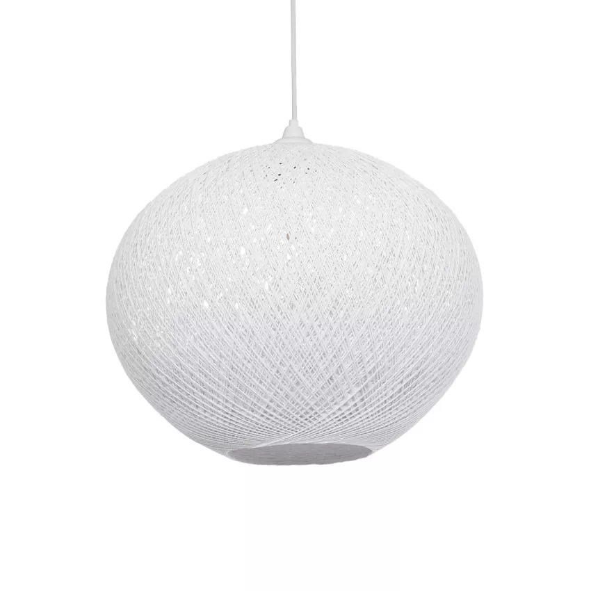 GLOBOSTAR® SOLEI  Boho Κρεμαστό Φωτιστικό Οροφής με Ντουί 1 x E27 AC 220-240V IP20 - Λευκό - M40 x Π40 x Υ45cm