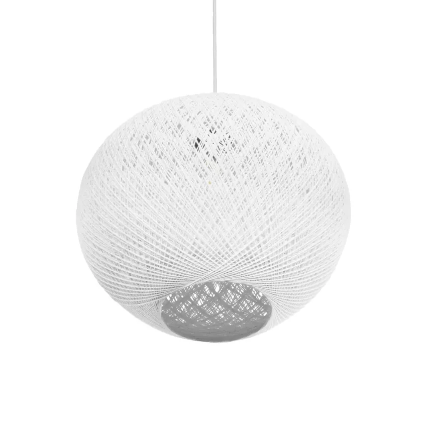 GLOBOSTAR® SOLEI  Boho Κρεμαστό Φωτιστικό Οροφής με Ντουί 1 x E27 AC 220-240V IP20 - Λευκό - M40 x Π40 x Υ45cm