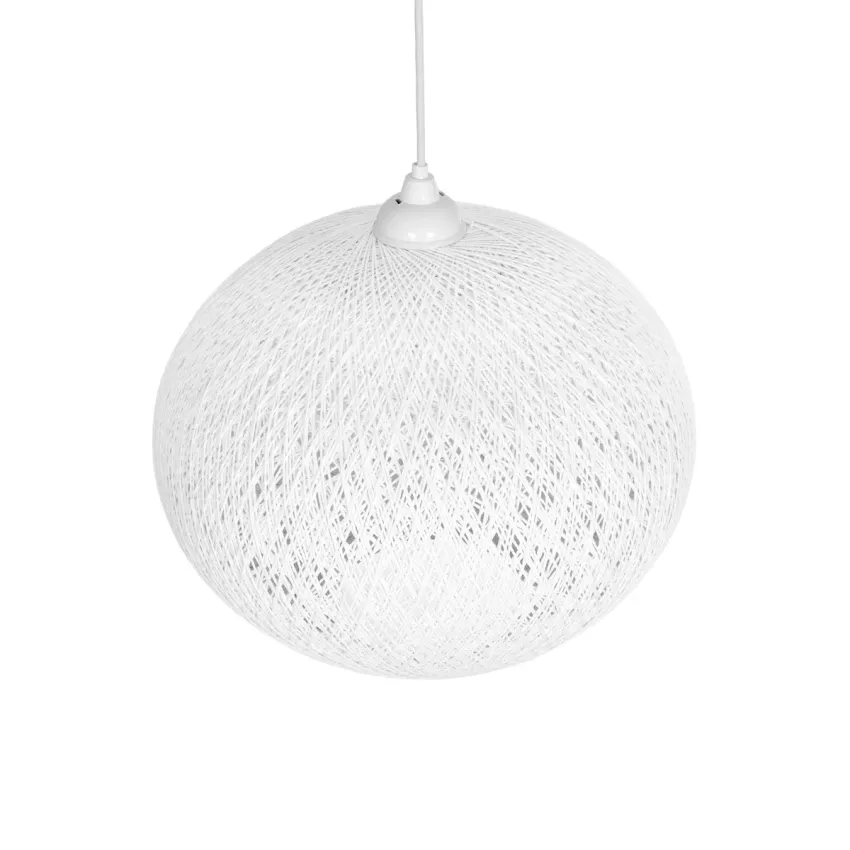 GLOBOSTAR® SOLEI  Boho Κρεμαστό Φωτιστικό Οροφής με Ντουί 1 x E27 AC 220-240V IP20 - Λευκό - M40 x Π40 x Υ45cm