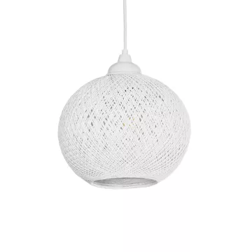 GLOBOSTAR® SOLEI  Boho Κρεμαστό Φωτιστικό Οροφής με Ντουί 1 x E27 AC 220-240V IP20 - Λευκό - M20 x Π20 x Υ25cm