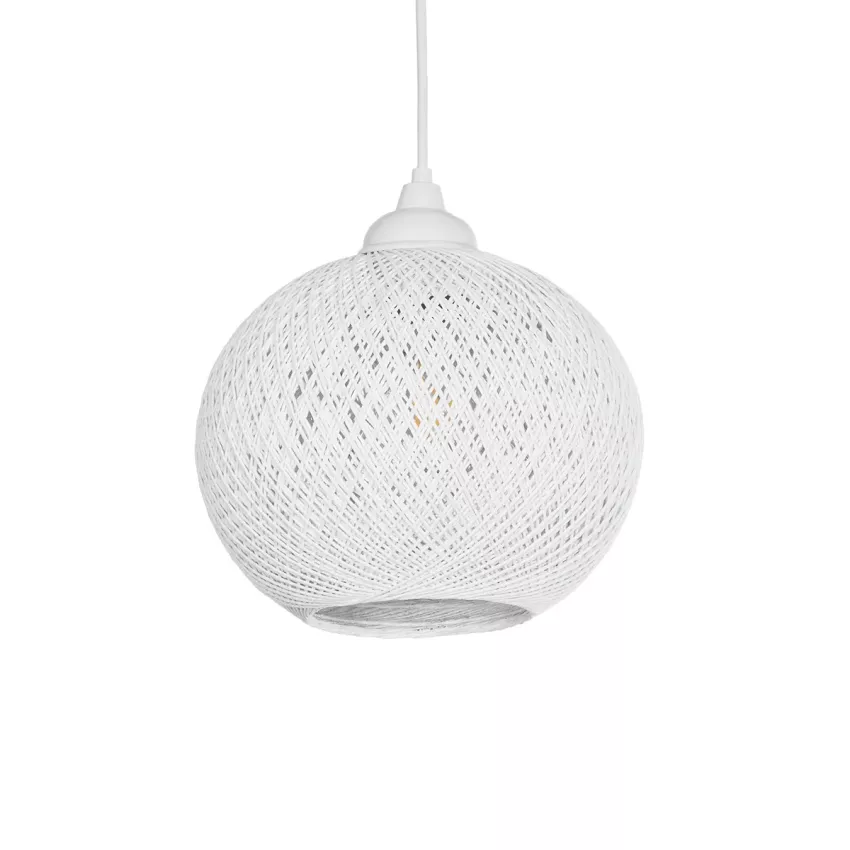 GLOBOSTAR® SOLEI  Boho Κρεμαστό Φωτιστικό Οροφής με Ντουί 1 x E27 AC 220-240V IP20 - Λευκό - M20 x Π20 x Υ25cm