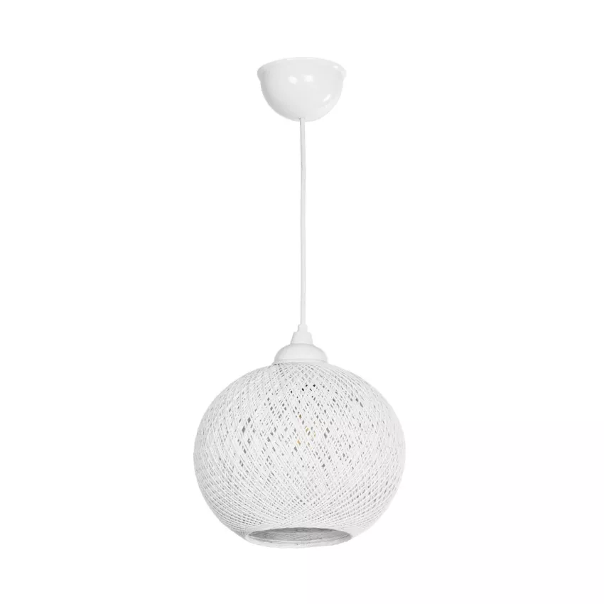 GLOBOSTAR® SOLEI  Boho Κρεμαστό Φωτιστικό Οροφής με Ντουί 1 x E27 AC 220-240V IP20 - Λευκό - M20 x Π20 x Υ25cm