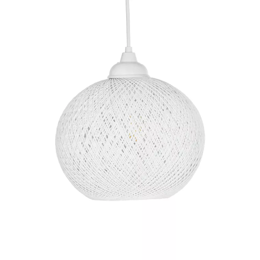 GLOBOSTAR® SOLEI  Boho Κρεμαστό Φωτιστικό Οροφής με Ντουί 1 x E27 AC 220-240V IP20 - Λευκό - M20 x Π20 x Υ25cm