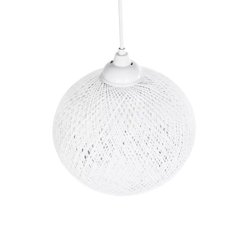 GLOBOSTAR® SOLEI  Boho Κρεμαστό Φωτιστικό Οροφής με Ντουί 1 x E27 AC 220-240V IP20 - Λευκό - M20 x Π20 x Υ25cm