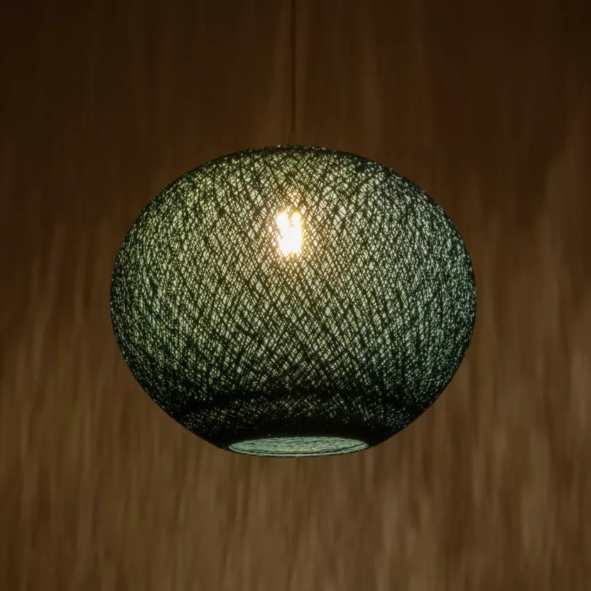 GLOBOSTAR® SOLEI  Boho Κρεμαστό Φωτιστικό Οροφής με Ντουί 1 x E27 AC 220-240V IP20 - Τιρκουάζ - M40 x Π40 x Υ45cm