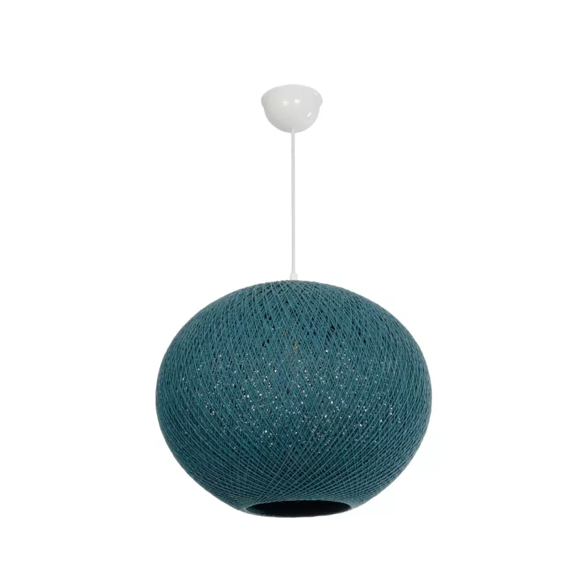 GLOBOSTAR® SOLEI  Boho Κρεμαστό Φωτιστικό Οροφής με Ντουί 1 x E27 AC 220-240V IP20 - Τιρκουάζ - M40 x Π40 x Υ45cm