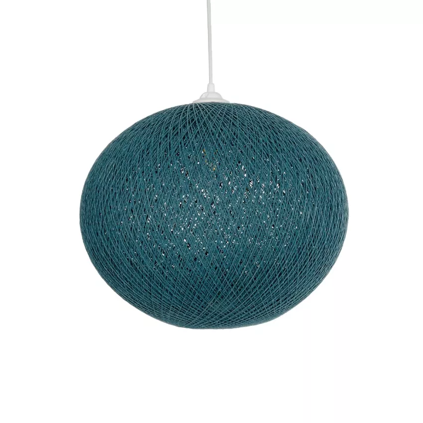 GLOBOSTAR® SOLEI  Boho Κρεμαστό Φωτιστικό Οροφής με Ντουί 1 x E27 AC 220-240V IP20 - Τιρκουάζ - M40 x Π40 x Υ45cm
