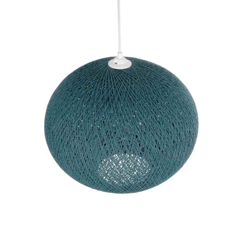 GLOBOSTAR® SOLEI  Boho Κρεμαστό Φωτιστικό Οροφής με Ντουί 1 x E27 AC 220-240V IP20 - Τιρκουάζ - M40 x Π40 x Υ45cm