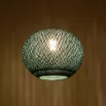 GLOBOSTAR® SOLEI  Boho Κρεμαστό Φωτιστικό Οροφής με Ντουί 1 x E27 AC 220-240V IP20 - Τιρκουάζ - M30 x Π30 x Υ35cm
