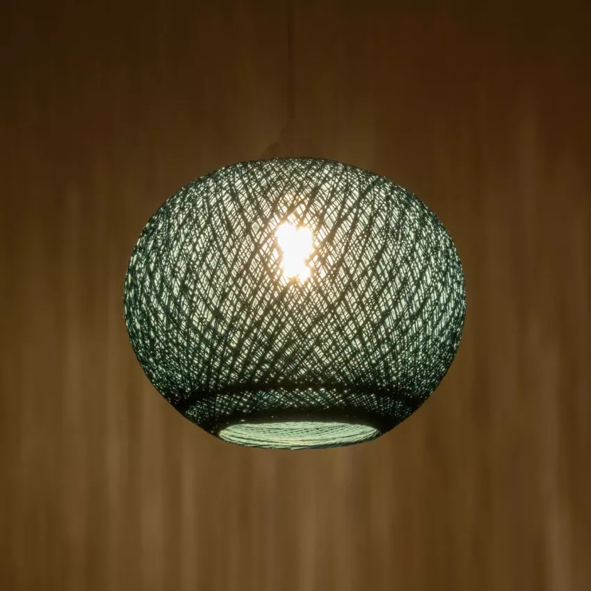 GLOBOSTAR® SOLEI  Boho Κρεμαστό Φωτιστικό Οροφής με Ντουί 1 x E27 AC 220-240V IP20 - Τιρκουάζ - M30 x Π30 x Υ35cm