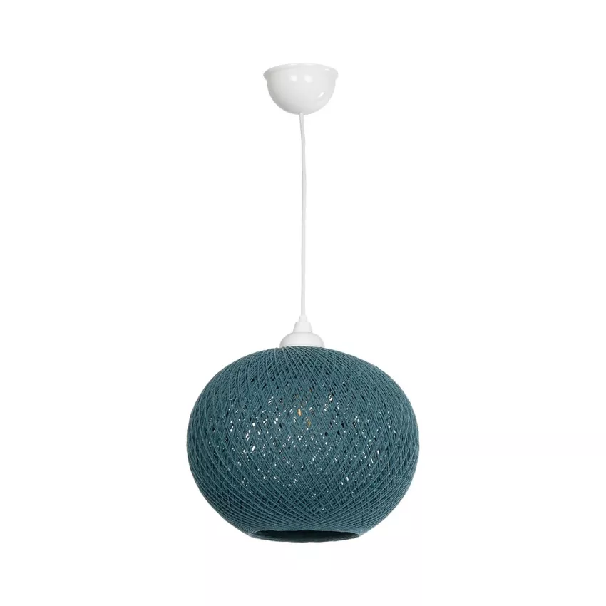 GLOBOSTAR® SOLEI  Boho Κρεμαστό Φωτιστικό Οροφής με Ντουί 1 x E27 AC 220-240V IP20 - Τιρκουάζ - M30 x Π30 x Υ35cm