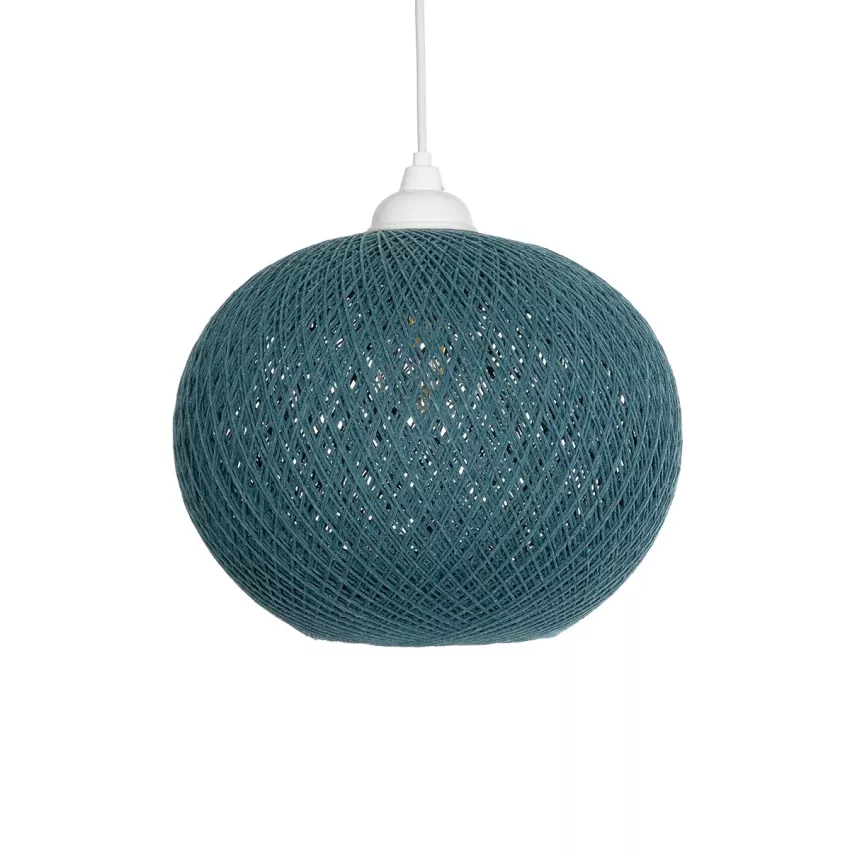 GLOBOSTAR® SOLEI  Boho Κρεμαστό Φωτιστικό Οροφής με Ντουί 1 x E27 AC 220-240V IP20 - Τιρκουάζ - M30 x Π30 x Υ35cm