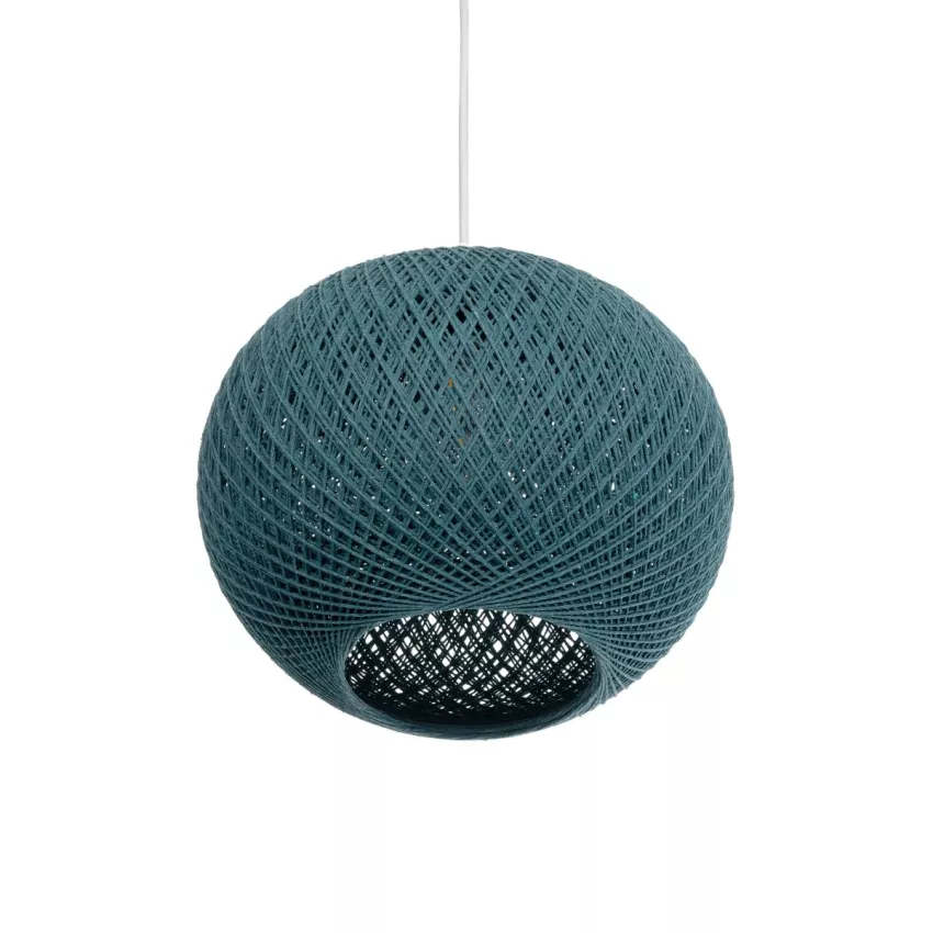 GLOBOSTAR® SOLEI  Boho Κρεμαστό Φωτιστικό Οροφής με Ντουί 1 x E27 AC 220-240V IP20 - Τιρκουάζ - M30 x Π30 x Υ35cm