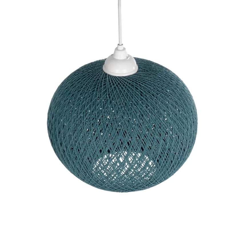 GLOBOSTAR® SOLEI  Boho Κρεμαστό Φωτιστικό Οροφής με Ντουί 1 x E27 AC 220-240V IP20 - Τιρκουάζ - M30 x Π30 x Υ35cm