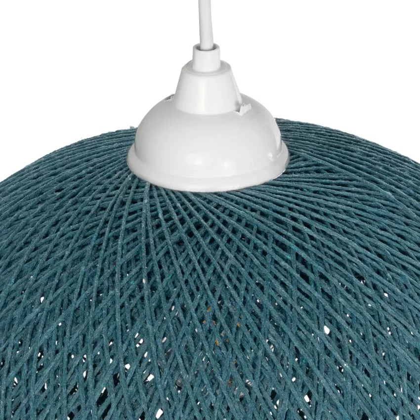 GLOBOSTAR® SOLEI  Boho Κρεμαστό Φωτιστικό Οροφής με Ντουί 1 x E27 AC 220-240V IP20 - Τιρκουάζ - M30 x Π30 x Υ35cm