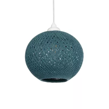 GLOBOSTAR® SOLEI  Boho Κρεμαστό Φωτιστικό Οροφής με Ντουί 1 x E27 AC 220-240V IP20 - Τιρκουάζ - M20 x Π20 x Υ25cm