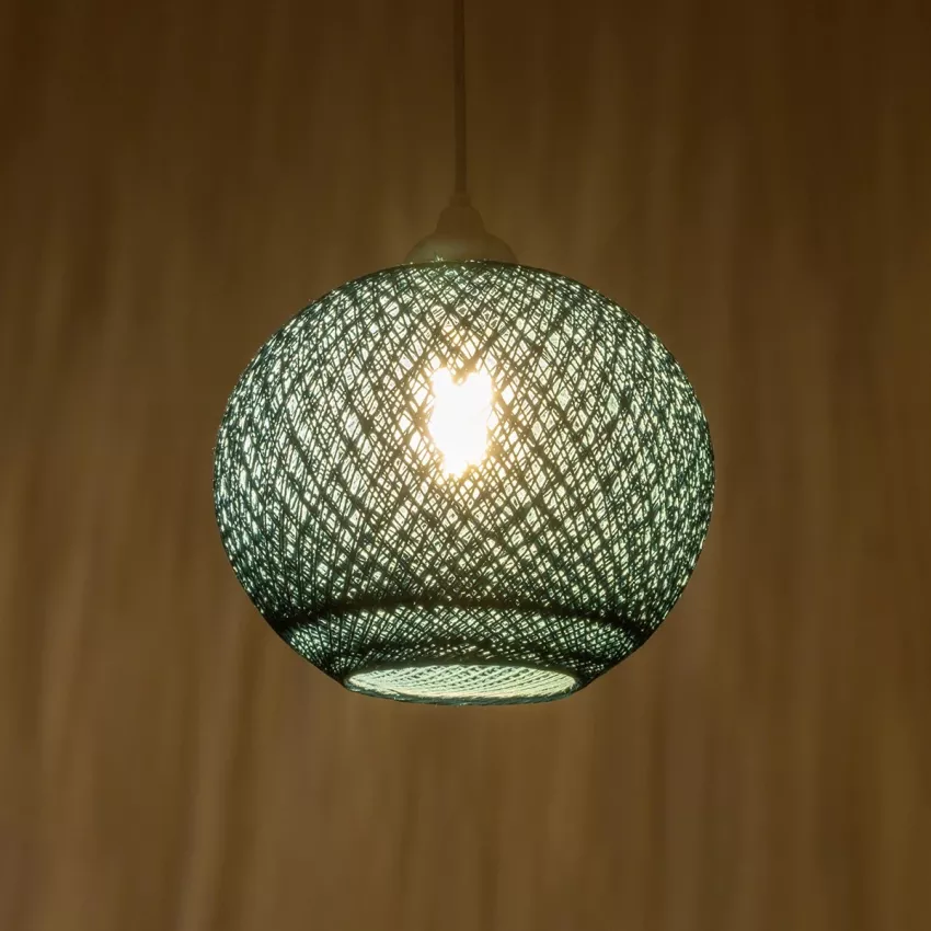 GLOBOSTAR® SOLEI  Boho Κρεμαστό Φωτιστικό Οροφής με Ντουί 1 x E27 AC 220-240V IP20 - Τιρκουάζ - M20 x Π20 x Υ25cm