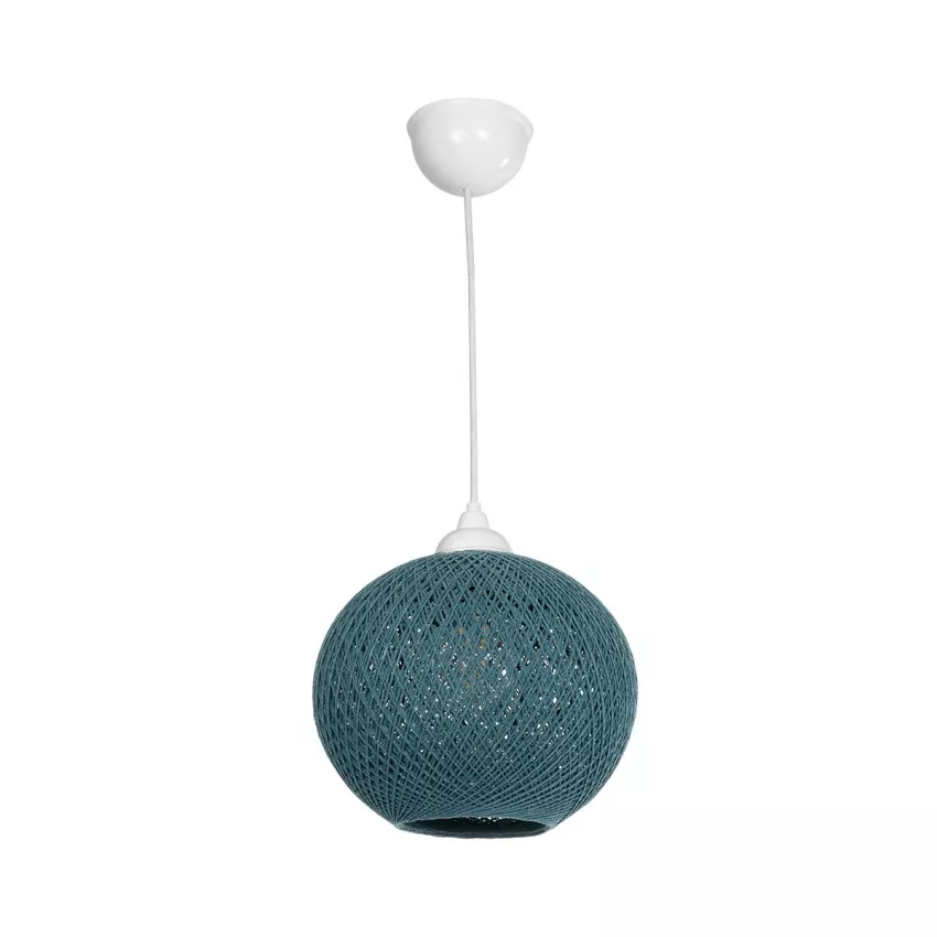 GLOBOSTAR® SOLEI  Boho Κρεμαστό Φωτιστικό Οροφής με Ντουί 1 x E27 AC 220-240V IP20 - Τιρκουάζ - M20 x Π20 x Υ25cm