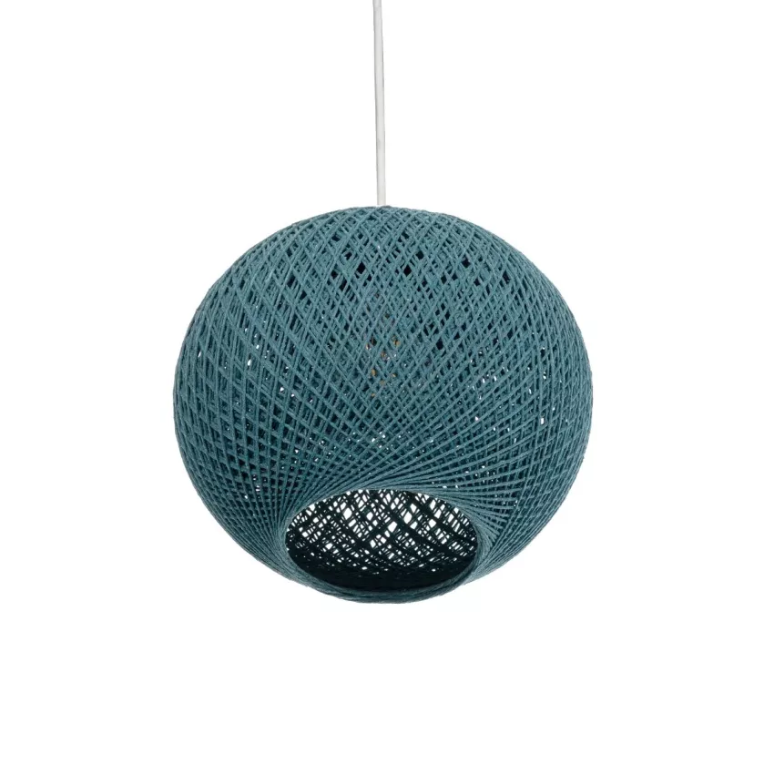 GLOBOSTAR® SOLEI  Boho Κρεμαστό Φωτιστικό Οροφής με Ντουί 1 x E27 AC 220-240V IP20 - Τιρκουάζ - M20 x Π20 x Υ25cm