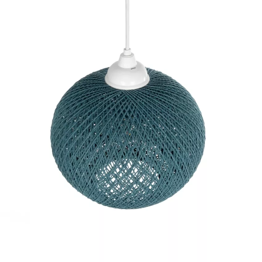 GLOBOSTAR® SOLEI  Boho Κρεμαστό Φωτιστικό Οροφής με Ντουί 1 x E27 AC 220-240V IP20 - Τιρκουάζ - M20 x Π20 x Υ25cm