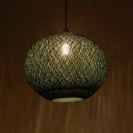 GLOBOSTAR® SOLEI  Boho Κρεμαστό Φωτιστικό Οροφής με Ντουί 1 x E27 AC 220-240V IP20 - Πράσινο - M40 x Π40 x Υ45cm